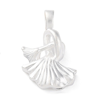 925 Sterling Silver Double Ginkgo Leaf Pendants, with Jump Rings & 925 Stamp, Silver, 18.5x12.5x5.5mm, Hole: 3x2mm