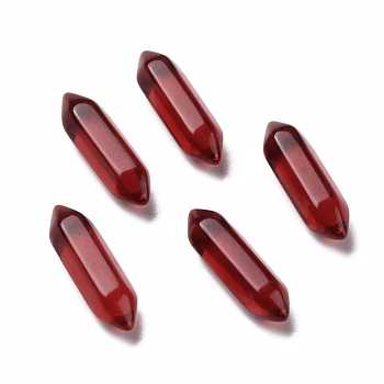 Glass Beads, No Hole, Bullet, Dark Red, 22~23x6x6mm