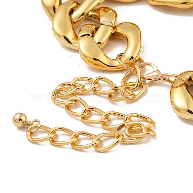 Collares de cadena tipo cable/bordillo de aluminio grueso para mujer(NJEW-K261-01B-G)-4