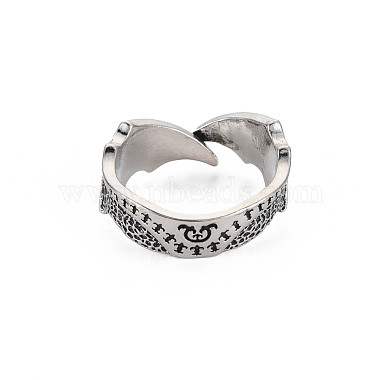 Double Wing Open Cuff Ring(RJEW-S038-232)-2