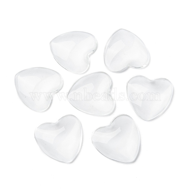 Transparent Glass Heart Cabochons(GGLA-R021-25mm)-4