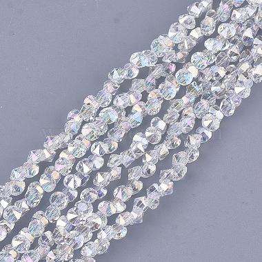 4mm Clear AB Diamond Glass Beads