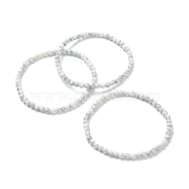 Bracelets extensibles en perles synthétiques howlite(BJEW-A117-A-10)-4