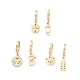 3 Pair 3 Style Heart & Bear & Fish & Clover Crystal Rhinestone Asymmetrical Earrings(EJEW-B020-15G)-1