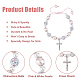 2Pcs 2 Style Cross fleury Charm Bracelets Set(BJEW-FI0001-80)-3