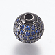 Brass Micro Pave Cubic Zirconia Beads(ZIRC-E134-10mm-02B)-1