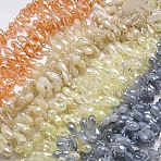 Electroplate Glass Beads Strands, Top Drilled Beads, Full Plated, Faceted, Teardrop, Mixed Color, 12x6mm, Hole: 1mm(EGLA-A001-6x12mm-FM2)