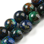 Natural Azurite Beads Strands, Round, 8mm, Hole: 0.9mm, about 46~49pcs/strand, 15.16''~15.75''(38.5~40cm)(G-P503-8MM-09)