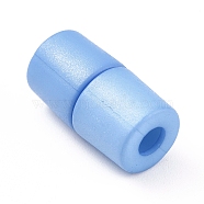 Plastic Lanyard Safety Breakaway Pop Barrel Connectors for Necklace, Ribbon Lanyards, Light Sky Blue, 20x11mm, Hole: 4.5mm(KY-TAC0005-05J)