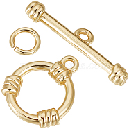 10Pcs Rack Plating Brass Toggle Clasps, Long-Lasting Plated, Ring, Cadmium Free & Lead Free, Real 18K Gold Plated, Ring: 15x12.5x3mm, Hole: 1.4mm, Bar: 20x5x3mm(KK-BBC0013-29)