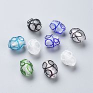 Handmade Lampwork Beads, Oval, Mixed Color, 16x11mm, Hole: 1.4~1.6mm(X-LAMP-R112-M)