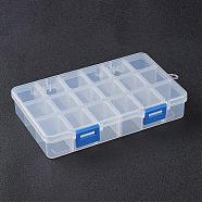 Organizer Storage Plastic Boxes, Rectangle, White, 16.5x10.8x3cm, compartment: 3x2.5cm, 18 compartment/box(CON-WH0001-03)