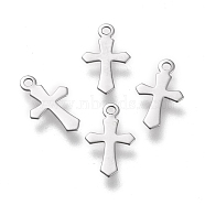 304 Stainless Steel Pendants, Laser Cut, Cross, Stainless Steel Color, 11.5x7x0.3mm, Hole: 1.2mm(STAS-K195-10P)