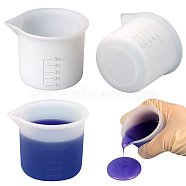 Silicone Measuring Cups, Graduated Mixing Cup, UV Resin & Epoxy Resin Craft Tool, White, 48x68x53mm, Inner Diameter: 60mm, Capacity: 50ml(1.69fl. oz)(SIMO-H009-09)