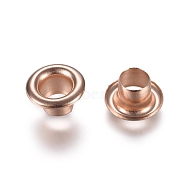 European Style 304 Stainless Steel Eyelet Core, Grommet for Large Hole Beads, Rose Gold, 8x4.5mm, Hole: 4mm(STAS-E484-46RG)