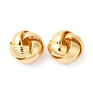 Brass Beads, Knot, Real 18K Gold Plated, 12x7mm, Hole: 3mm(KK-P234-38G)