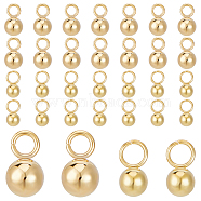 60Pcs 2 Sizes Ion Plating(IP) 304 Stainless Steel Sphere Charms, Round Ball, Golden, 6~7x3~4mm, Hole: 2mm, 30pcs/size(STAS-BBC0004-72)