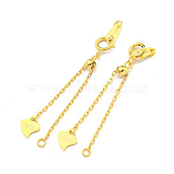 925 Sterling Silver Chain Extender, Real 18K Gold Plated, 50mm(STER-C005-02G)