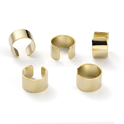 Unisex Brass Cuff Earrings, Real 24K Gold Plated, 9.5x6mm(X-EJEW-Z005-01G)