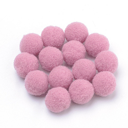 DIY Doll Craft, Polyester Pom Pom Ball, Round, Old Rose, 23~24mm(AJEW-T001-25mm-33)