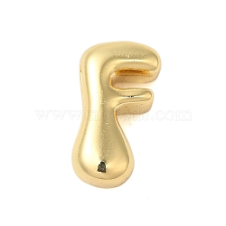 Rack Plating Brass Pendants, Cadmium Free & Lead Free, Long-Lasting Plated, Real 18K Gold Plated, Letter F, 18x10x5.5mm, Hole: 1.8x3mm(KK-C067-10G-F)