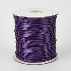 Eco-Friendly Korean Waxed Polyester Cord, Purple, 0.5mm, about 169.51~174.98 Yards(155~160m)/Roll(YC-P002-0.5mm-1105)