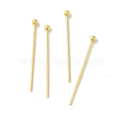 304 Stainless Steel Ball Head Pins, Real 18K Gold Plated, 25x0.7mm, Head: 1.9mm(STAS-K285-03N-G)