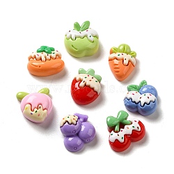 Opaque Resin Decoden Cabochons, Mini Fruit Ice Cream, Mixed Shapes, Mixed Color, 11.5~16x11~16x6~7.5mm(RESI-D009-03)