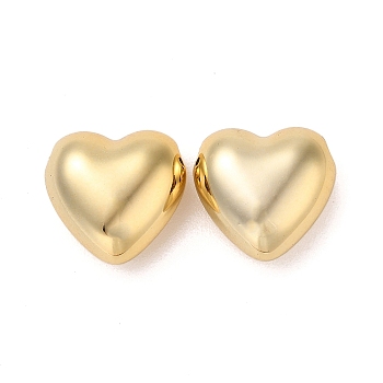 CCB Plastic Beads, Heart, Golden, 17x18x9.6mm, Hole: 2mm