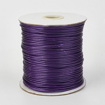 Eco-Friendly Korean Waxed Polyester Cord, Purple, 0.5mm, about 169.51~174.98 Yards(155~160m)/Roll