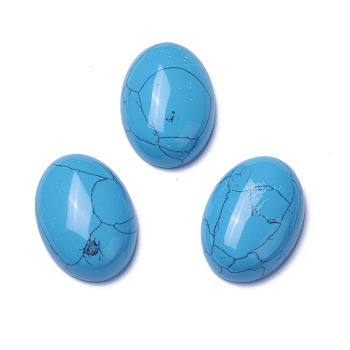 Synthetic Turquoise Cabochons, Oval, 35x25x10~12mm