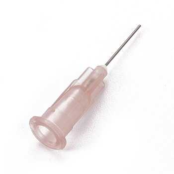 Plastic Fluid Precision Blunt Needle Dispense Tips, Misty Rose, 7.5x6.5x30mm, Inner Diameter: 4mm, Pin: 0.46mm