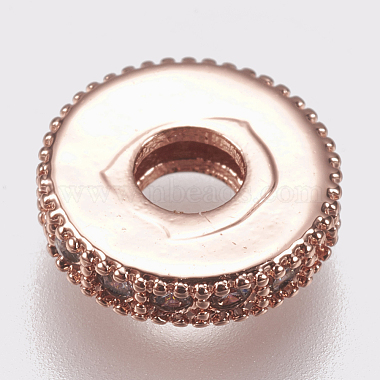 Brass Micro Pave Cubic Zirconia Bead Spacers(ZIRC-K074-11A-01RG)-2