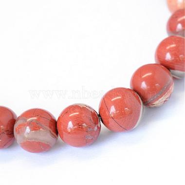 Jaspe rouge naturel brins de perles rondes(G-E334-6mm-27)-2