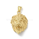304 Stainless Steel Pendants, Lion Charm, Real 18K Gold Plated, 42x27.5x10.5mm, Hole: 8x4mm(STAS-G346-12G)