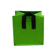 Felt Cloth Bag, with Polyester Handle, Sqaure, Lime Green, 9-1/2x9-5/8 inch(24x24.5cm)(ABAG-WH0005-40B)