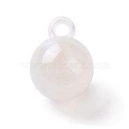 Luminous Acrylic Pendants, with Glitter, Glow In The Dark, Round Charms, White, 20x15.5mm, Hole: 3.5mm, about 200pcs/500g(OACR-E010-22G)