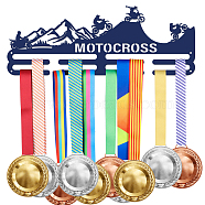 Fashion Iron Medal Hanger Holder Display Wall Rack, with Screws, Sports Theme, Word Motorcross, Motorbike Pattern, 150x400mm(ODIS-WH0049-005)