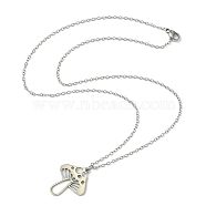 201 Stainless Steel Mushroom Pendants Necklaces, 304 Stainless Steel Cable Chain Necklaces for Women, Stainless Steel Color, 17.76 inch(45.1cm)(NJEW-JN04562-02)