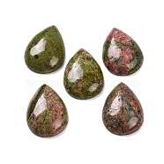 Natural Unakite Cabochons, Teardrop, 29.5~30x21~22x6~6.5mm(G-B085-03B-03)