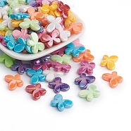 AB Color Plated Acrylic Beads, Butterfly, Mixed Color, 13x17.5x4.5mm, Hole: 1.5mm(X-PACR-R197-M)