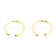 925 Sterling Silver Cuff Earrings, Ring with Round, Golden, 12x1mm(EJEW-H124-06G)