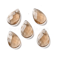 Opaque Acrylic Charms, Faceted, Teardrop Charms, Camel, 13x8.5x3mm, Hole: 1mm(MACR-F079-07K)