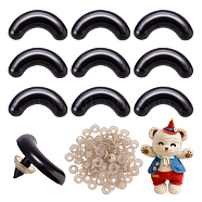 Resin Craft Nose, Doll Making Supplies, with Plastic Washer, Black, 20x40x20mm, Pin: 6mm, 100 sets/box(DOLL-GA0001-15)