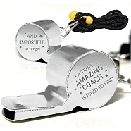 304 Stainless Steel Whistles, with Word, for Referee, Coaches, Teacher, Kids, Star Pattern, 45x18x22mm(DIY-WH0344-003)