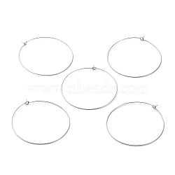 304 Stainless Steel Surgical Stainless Steel Wine Glass Charms Rings, Hoop Earring Findings, DIY Material for Basketball Wives Hoop Earrings, Stainless Steel Color, 54x50x0.7mm(STAS-L214-01G-P)