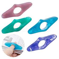 4Pcs 4 Colors Resin Thumb Bookmark, Thumb Book Page Holder, Imitation Jade Thumb Reading Ring, for Keeping Book Open, Book Lovers Gifts, Mixed Color, 78.5x32x11mm, Hole: 20mm, 1pc/color(AJEW-GL0002-12)