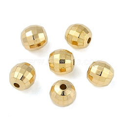 CCB Plastic Beads, Faceted, Round, Golden, 7.5mm, Hole: 1.8mm(CCB-G020-02G)