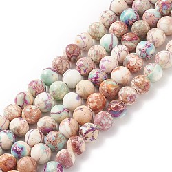 Natural Imperial Jasper Beads Strands, Dyed, Round, Plum, 8.5mm, Hole: 1mm, about 48pcs/strand, 15.35 inch(39cm)(G-E358-8m-01)