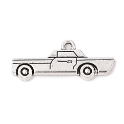 Tibetan Style Zinc Alloy Car Charms, Lead Free & Cadmium Free, Antique Silver, 11x27x2mm, Hole: 2mm(X-TIBEP-R334-295AS-RS)